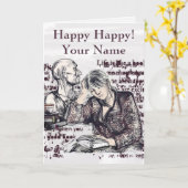 Das Mädchen liest ein Buch Karte (Gelbe Blume)