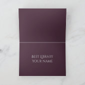 Das Mädchen liest ein Buch Karte (Innenseite)