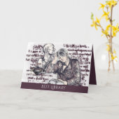 Das Mädchen liest ein Buch Karte (Gelbe Blume)