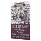 Das Mädchen liest ein Buch Klemmbrett (Links)