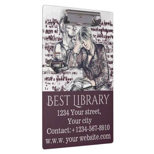 Das Mädchen liest ein Buch Klemmbrett (Rechts)