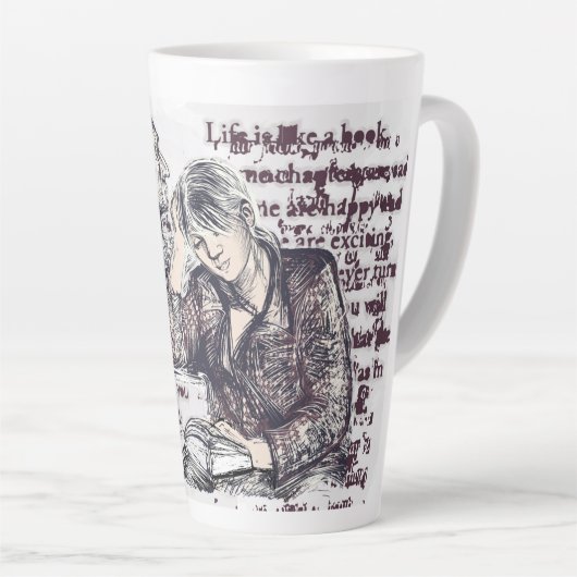 Das Mädchen liest ein Buch Milchtasse (Rechte Ecke)