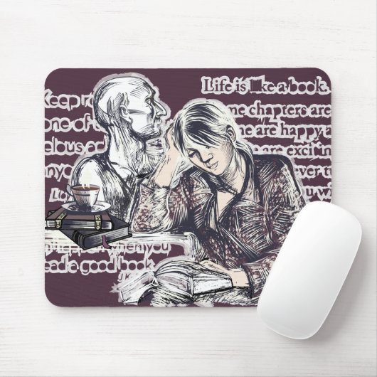 Das Mädchen liest ein Buch Mousepad (Mit Mouse)