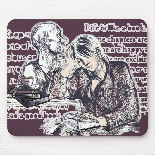 Das Mädchen liest ein Buch Mousepad (Vorne)