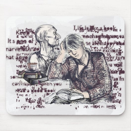 Das Mädchen liest ein Buch Mousepad (Vorne)