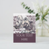 Das Mädchen liest ein Buch Postkarte (Stehend Vorderseite)