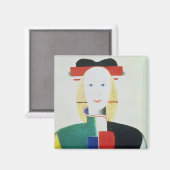Das Mädchen mit dem Hut Magnet (Vorderseite/Rückseite)