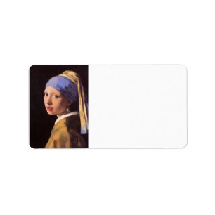 Das Mädchen mit dem Perlenohrring durch Vermeer Adressaufkleber