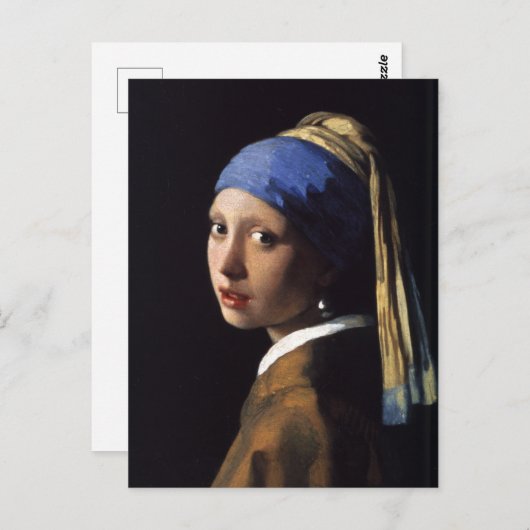 Das Mädchen mit dem Perlenohrring Vermeer Postkarte (Vorne/Hinten)
