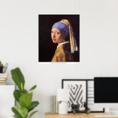 Das Mädchen mit dem Perlenohrring von Vermeer Poster (Heimbüro)