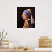 Das Mädchen mit dem Perlenohrring von Vermeer Poster (Küche)
