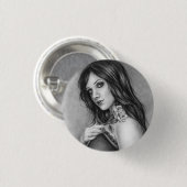 Das Mädchen mit dem Rose Knopf Button (Vorne & Hinten)