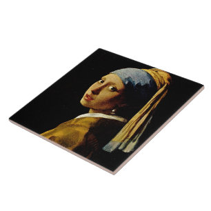 Das Mädchen mit dem Turban/Mädchen mit dem Perleno Fliese