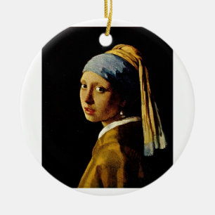 Das Mädchen mit dem Turban/Mädchen mit dem Perleno Keramik Ornament
