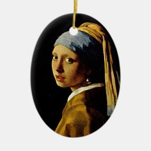 Das Mädchen mit dem Turban/Mädchen mit dem Perleno Keramik Ornament