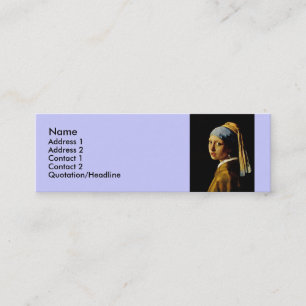 Das Mädchen mit dem Turban/Mädchen mit dem Perleno Mini Visitenkarte