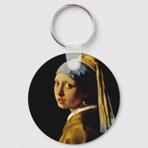 Das Mädchen mit dem Turban/Mädchen mit dem Perleno Schlüsselanhänger