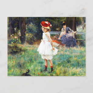 Das Mädchen mit den Enten von Alfred Stevens Postkarte