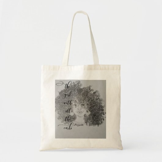 Das Mädchen mit der ganzer Locken-Tasche Tragetasche (Vorne)