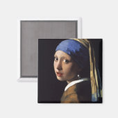 Das Mädchen mit der Perlenohrring von Vermeer Magnet (Vorderseite/Rückseite)