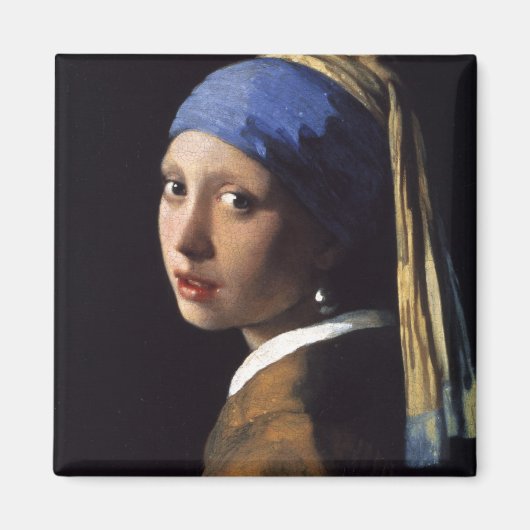 Das Mädchen mit der Perlenohrring von Vermeer Magnet (Vorne)