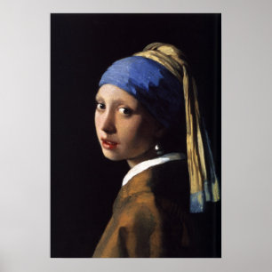 Das Mädchen mit der Perlenohrring von Vermeer Poster