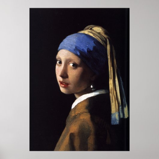 Das Mädchen mit der Perlenohrring von Vermeer Poster (Vorne)