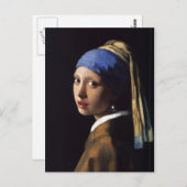 Das Mädchen mit der Perlenohrring von Vermeer Postkarte (Vorne/Hinten)