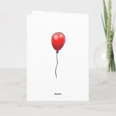 Das Mädchen mit der Red Balloon Birthday Card Karte (Rückseite)