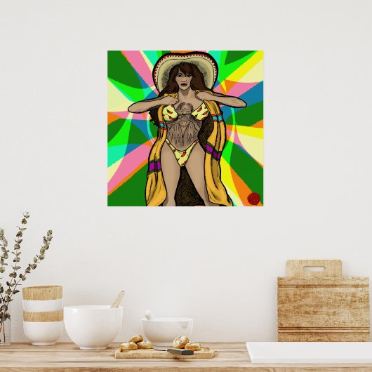 Das Mädchen mit der Trejo Tattoo Poster (Küche)