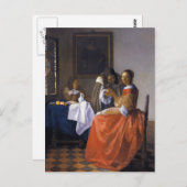 Das Mädchen mit der Wineglass Postkarte (Vorne/Hinten)