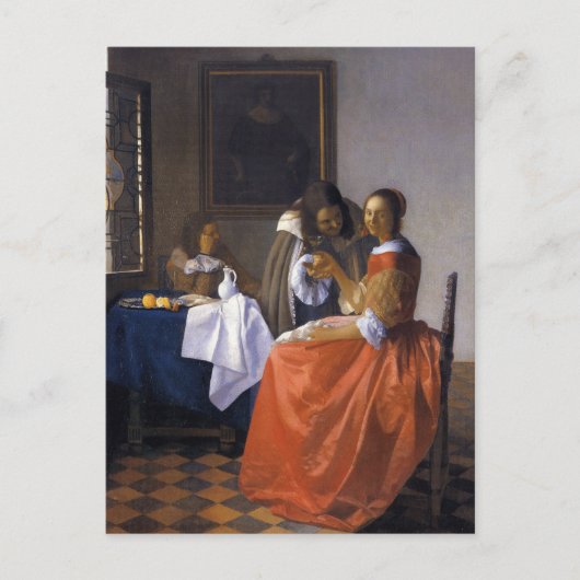 Das Mädchen mit der Wineglass Postkarte (Vorderseite)