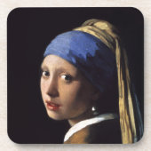 Das Mädchen mit einem Perlen-Ohrring durch Getränkeuntersetzer (Vorderseite)