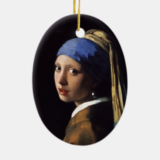 Das Mädchen mit einem Perlen-Ohrring durch Keramikornament (Hinten)