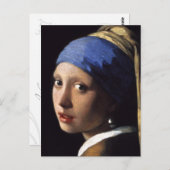 Das Mädchen mit einem Perlenohrring im Detail nah Postkarte (Vorne/Hinten)