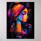 Das Mädchen mit einem Perlenohrring interpretierte Poster (Vorne)