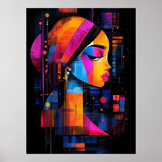 Das Mädchen mit einem Perlenohrring interpretierte Poster (Vorne)