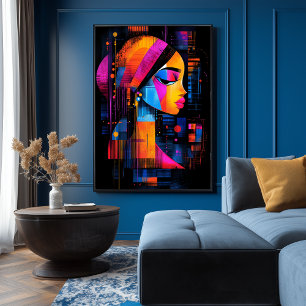 Das Mädchen mit einem Perlenohrring interpretierte Poster