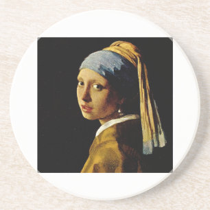 Das Mädchen mit einem Turban/Mädchen mit dem Perle Getränkeuntersetzer