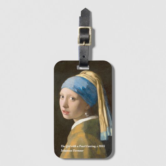 Das Mädchen mit einer Perle, die das Gepäck trägt Gepäckanhänger (Vorderseite Vertikal)