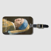 Das Mädchen mit einer Perle, die das Gepäck trägt Gepäckanhänger (Vorderseite (Horizontal))