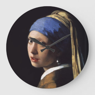 Das Mädchen mit einer Perle von Johannes Vermeer Große Wanduhr
