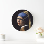 Das Mädchen mit einer Perle von Johannes Vermeer Große Wanduhr (Zuhause)