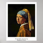 Das Mädchen mit einer Perle von Johannes Vermeer Poster (Vorne)