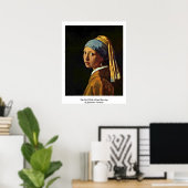 Das Mädchen mit einer Perle von Johannes Vermeer Poster (Heimbüro)
