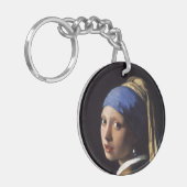 Das Mädchen mit einer Perle von Johannes Vermeer Schlüsselanhänger (Vorderseite links)