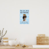 Das Mädchen mit großen Träumen (und großen Haaren) Poster (Küche)