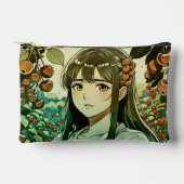 Das Mädchen mit Kirschfrüchten - Moderne Illustrat Zubehörtasche (Vorderseite)