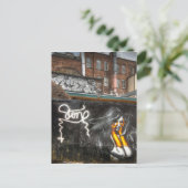 Das Mädchen mit Orange Handschuhen, Shoreditch Gra Postkarte (Stehend Vorderseite)