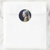 Das Mädchen mit Perlenohrring Runder Aufkleber (Tasche)